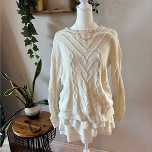 Lucky Brand Cream Cable Knit Sweater